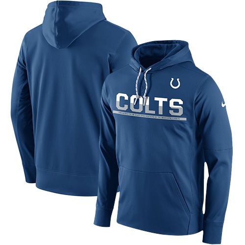 Men's Indianapolis Colts Nike Royal Sideline Circuit Pullover Performance Hoodie - Click Image to Close